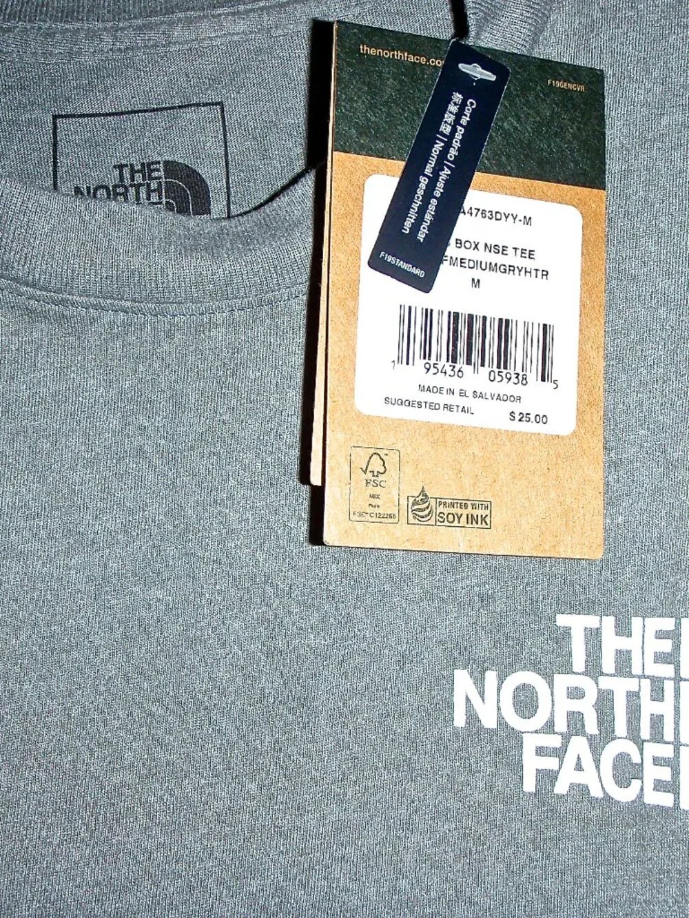 NORTH FACE MEN'S GREY SHORT SLEEVED T SHIRT SIZE M~ NWT!